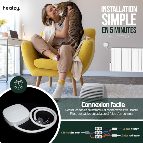 HEATZY - Objet Connecté - Programmateur/Thermostat Connecté Et Intelligent Filaire - Pour Choisir À Distance Le Mode De Chauffe De Vos Radiateurs – Image 5