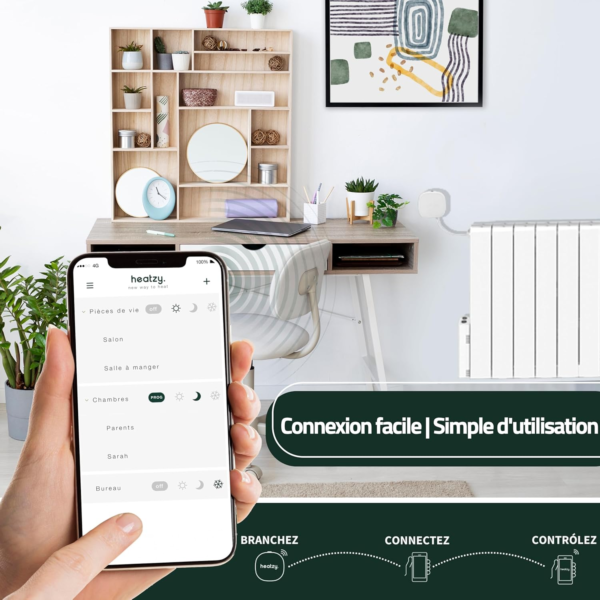 HEATZY - Objet Connecté - Programmateur/Thermostat Connecté Et Intelligent Filaire - Pour Choisir À Distance Le Mode De Chauffe De Vos Radiateurs – Image 3