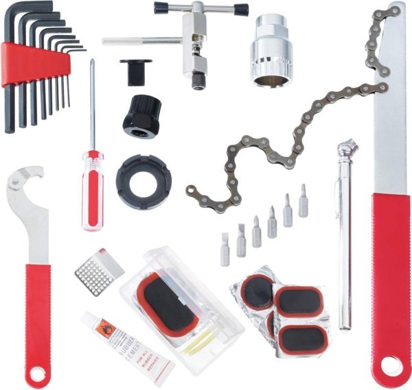 Tectake 403284 Kit De Réparation Pour Vélo Boîte À Outils Professionnel VTT MTB Avec 50 Pièces, Coffret D’Outils Vélos Bicyclettes – Image 3