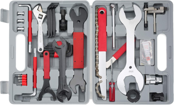 Tectake 403284 Kit De Réparation Pour Vélo Boîte À Outils Professionnel VTT MTB Avec 50 Pièces, Coffret D’Outils Vélos Bicyclettes – Image 5