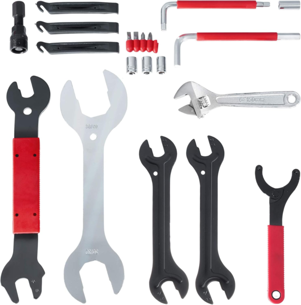 Tectake 403284 Kit De Réparation Pour Vélo Boîte À Outils Professionnel VTT MTB Avec 50 Pièces, Coffret D’Outils Vélos Bicyclettes – Image 4