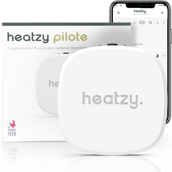 HEATZY - Objet Connecté - Programmateur/Thermostat Connecté Et Intelligent Filaire - Pour Choisir À Distance Le Mode De Chauffe De Vos Radiateurs